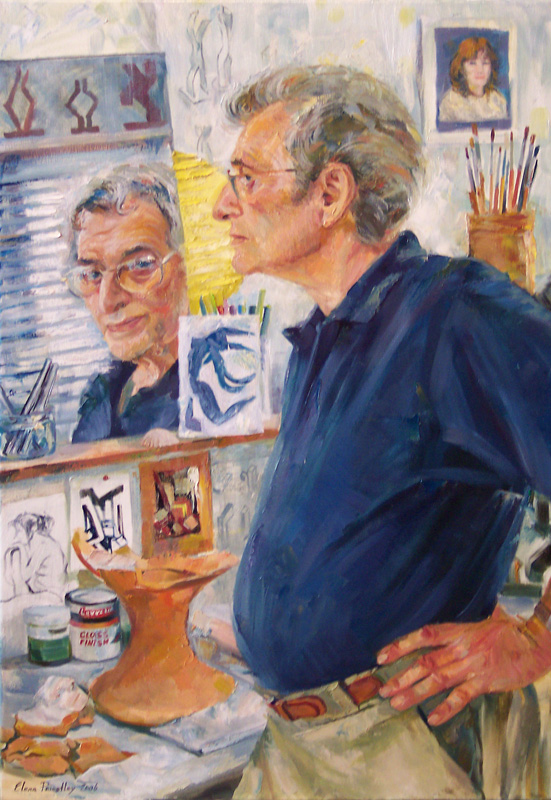 Artist in his workshop