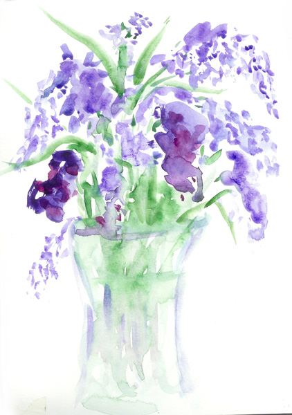 Watercolour meditation on flowers