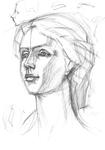 demonstration how to draw head of Venus