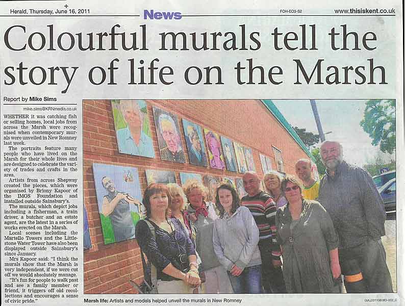 newspaper article about New Romney Murals